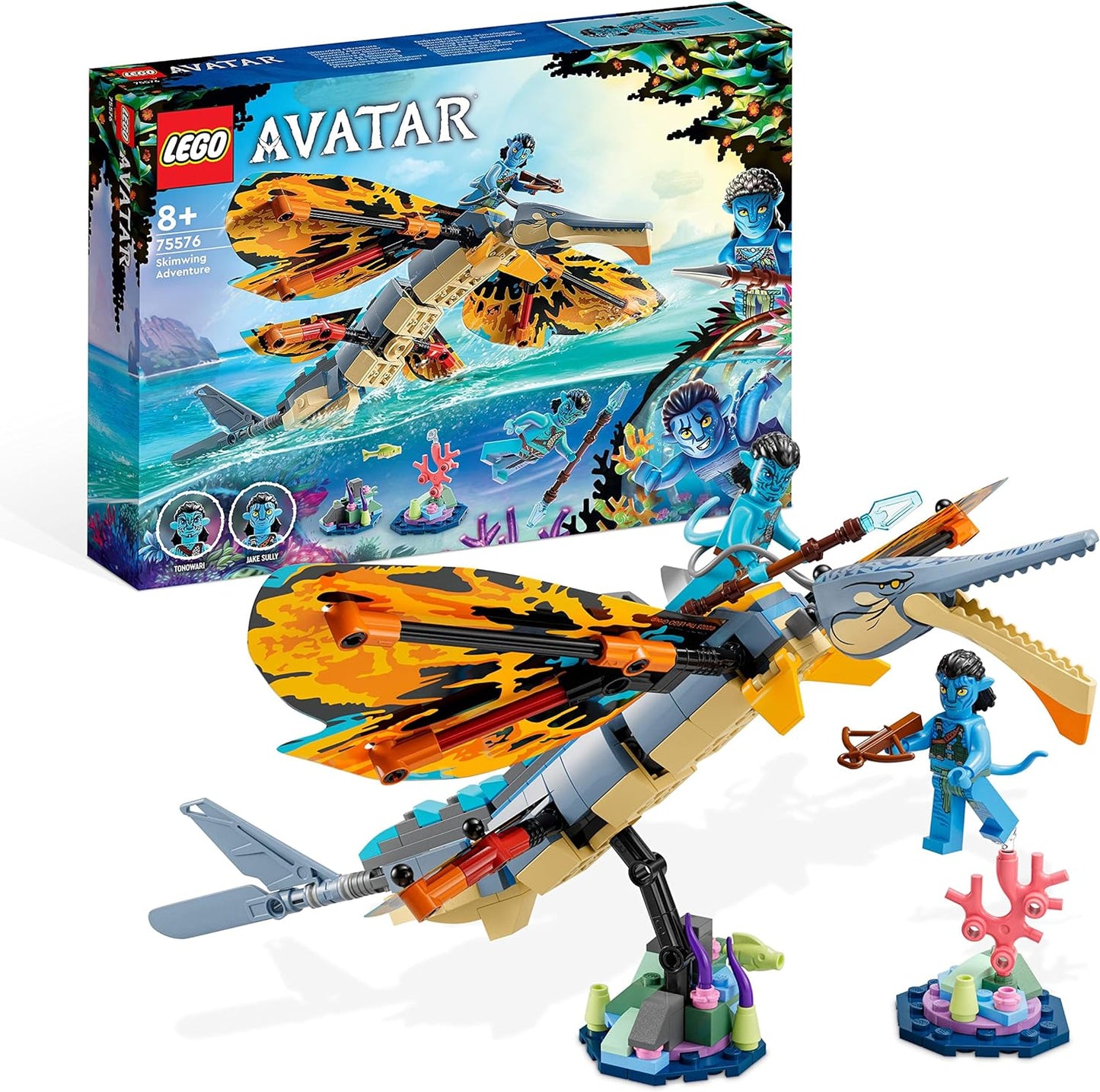 LEGO Avatar Skimwing Adventure, 2022 Movie Set Collectible with Animal Figures for Boys & Girls, Pandora Coral Reef, Tonowari and Jake Sully Mini Figures 75576