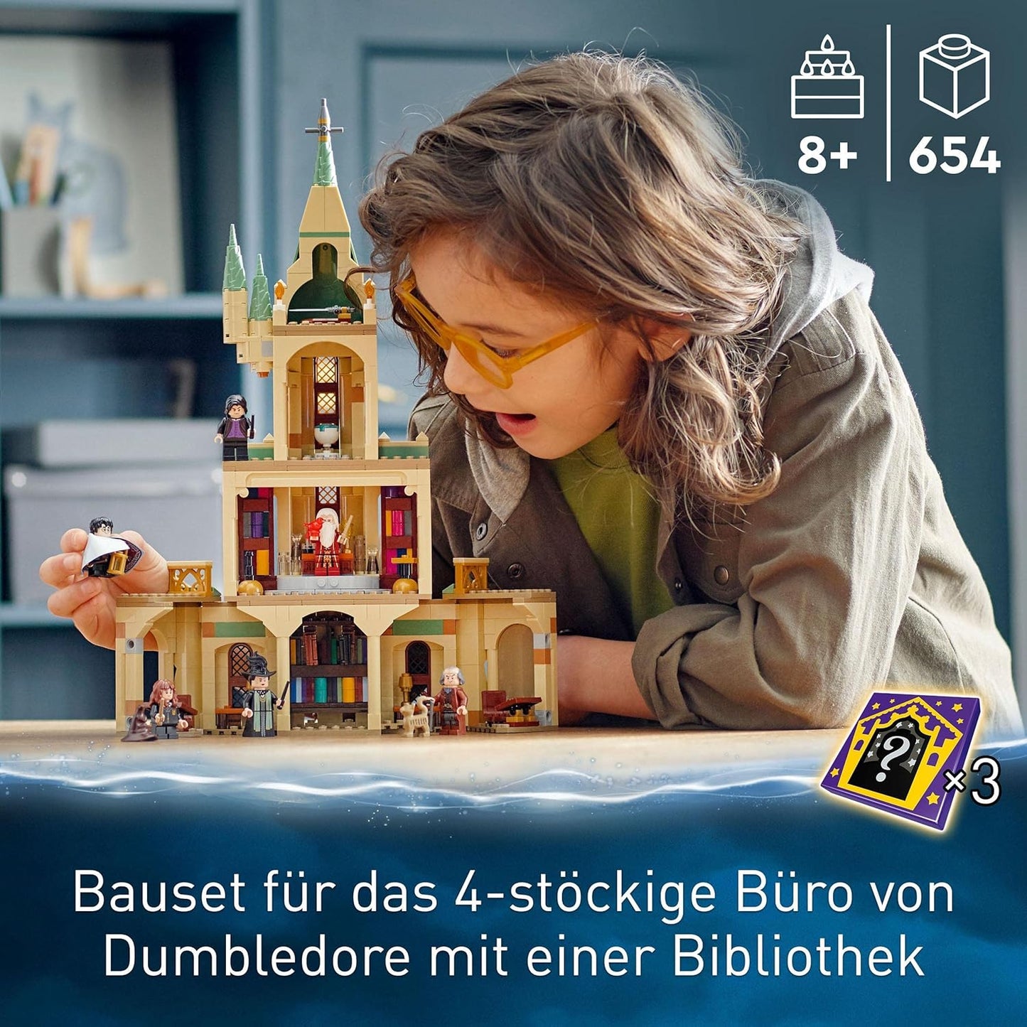 LEGO Harry Potter Hogwarts: Dumbledores Office Set, Castle Expansion with the Sword of Gryffindor, the Talking Hat, 6 Mini Figures Plus a Baby Phoenix and Great Rooms 76402