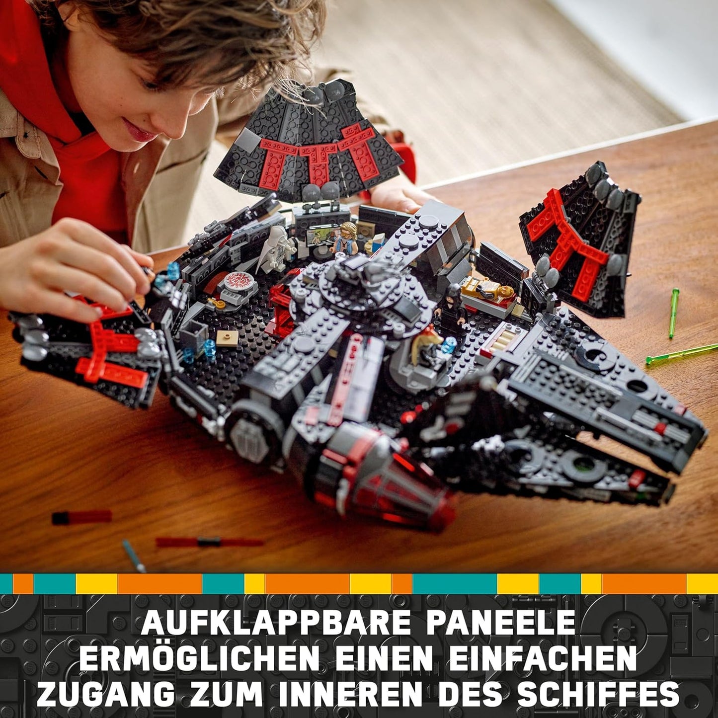 LEGO Star Wars Dark Millennium Falcon, Starship Set, Building Toy for Children, Birthday Gift for Boys, Girls and Fans, Adventure Toy 75389