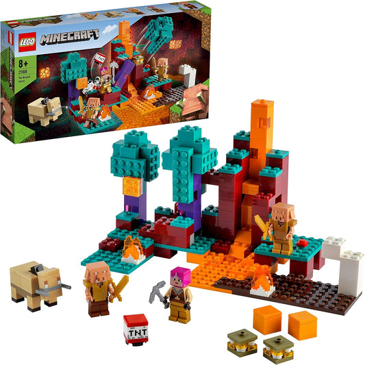 LEGO Mincecraft The Warped Forrest Nether Playset with Huntress, Hoglin and 2 Piglins, Toy from 8 Years, , 21168