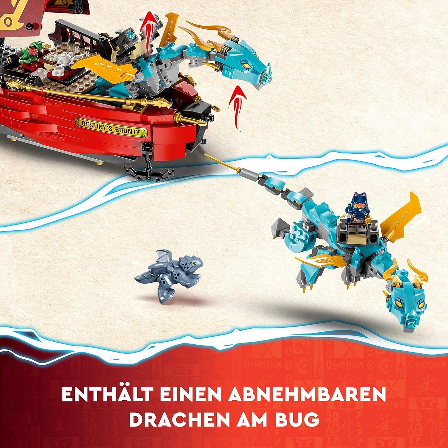 LEGO 71797 Ninjago Ninja Flight Sailor in Race with Time, Ninja Airship Toy Set with 2 Dragon Figures and 6 Mini Figures, 2023 Vehicle Set, Birthday Gift Idea for Children