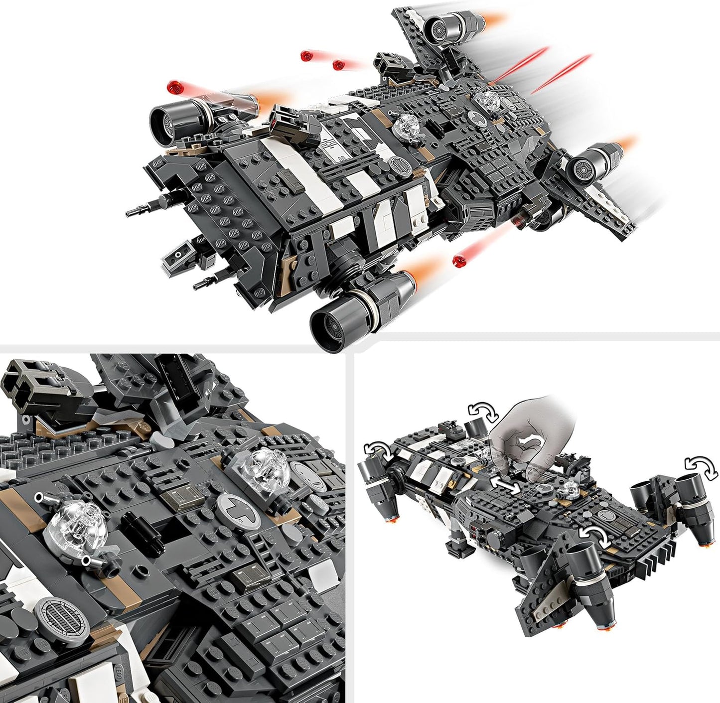 LEGO Star Wars: Skeleton Crew The Onyx Cinder, Toy Starship to Build and Collect for Boys and Girls with 5 Characters, Gift Idea for Fans from 10 Years, 75374