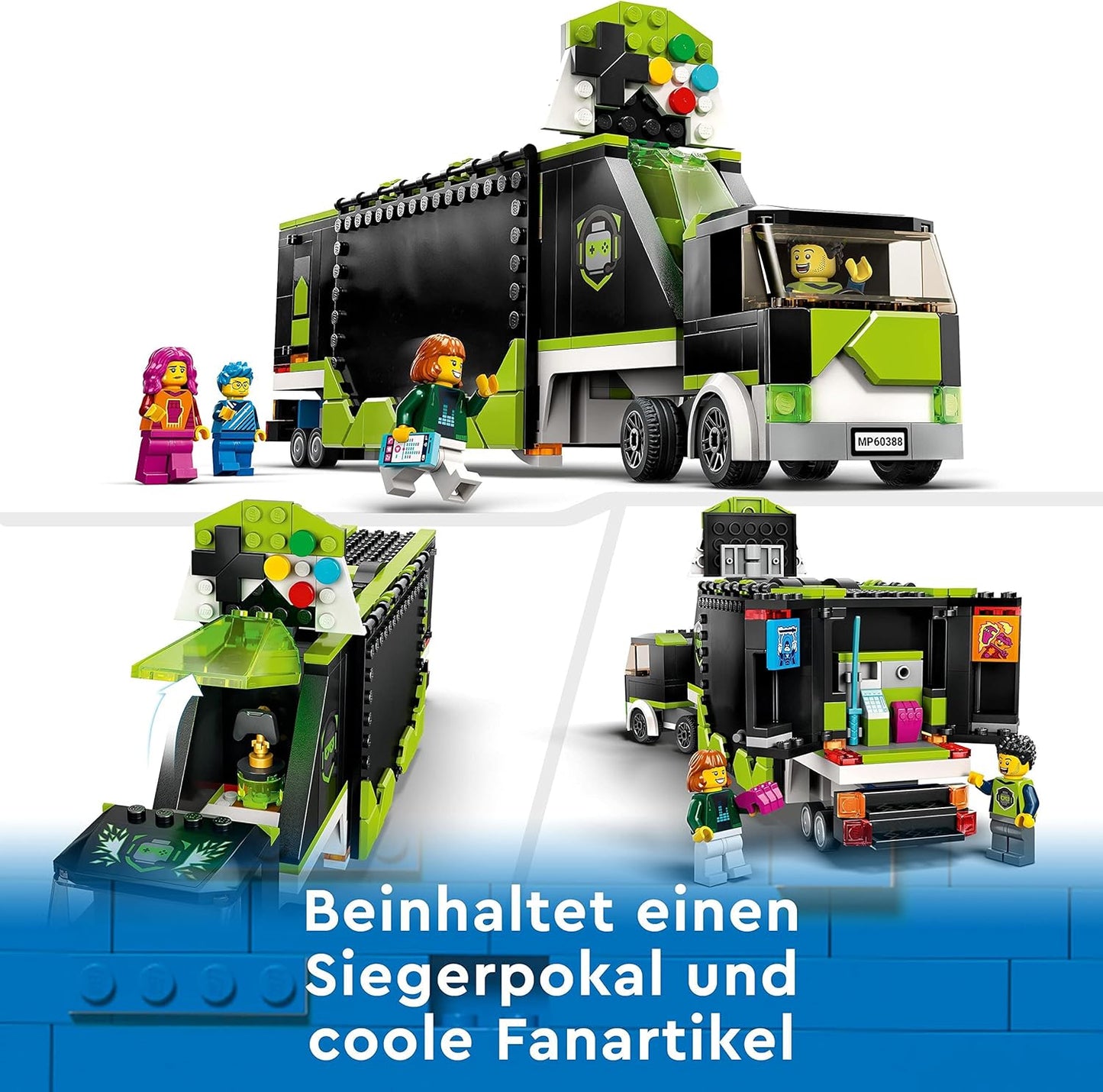 LEGO 60388 Gaming Tournament Truck, Truck Toy with Mini Figures, Gamer Gift for Boys and Girls and Fans of E-Sports from 7 Years