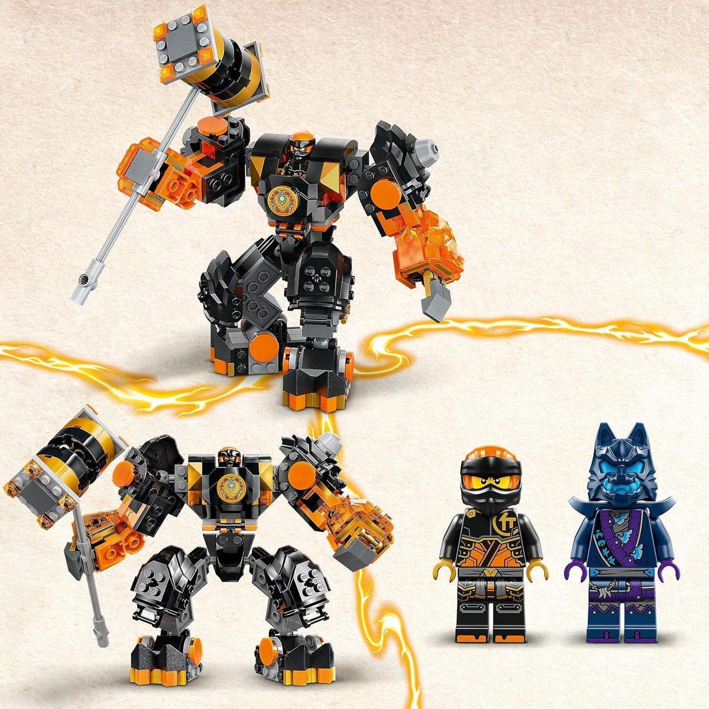 LEGO NINJAGO Coles Erdmech, Actionfiguren-Spielzeug mit veränderbarem Mech, Ninja-Set mit 2 Figuren inklusive Cole, Geschenk für 7-jährige Jungs und Mädchen 71806