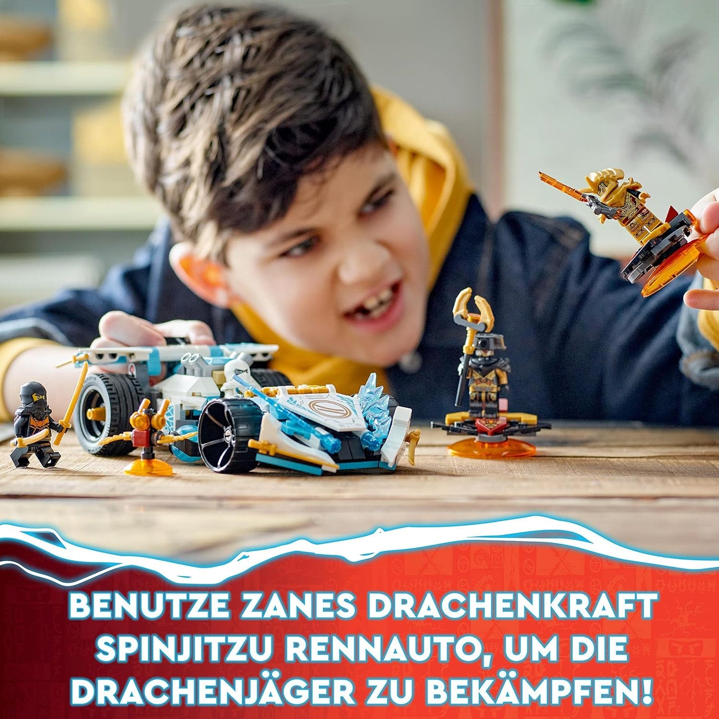 LEGO 71791 Ninjago Zanes Dragon Power Spinjitzu Racing Car, Toy for Children from 7 Years, Boys & Girls, Vehicle Kit with Spinning Function and 4 Mini Figures