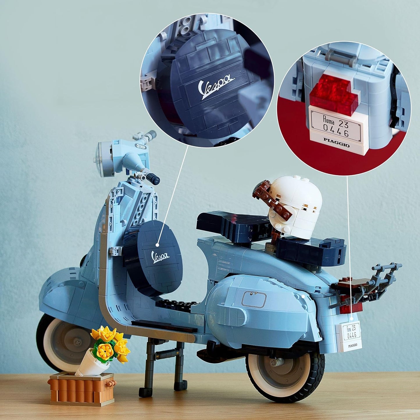 LEGO 10298 Vespa 125 Model Kit, Vintage Scooter from Italy, Set for Adults to Build and Display