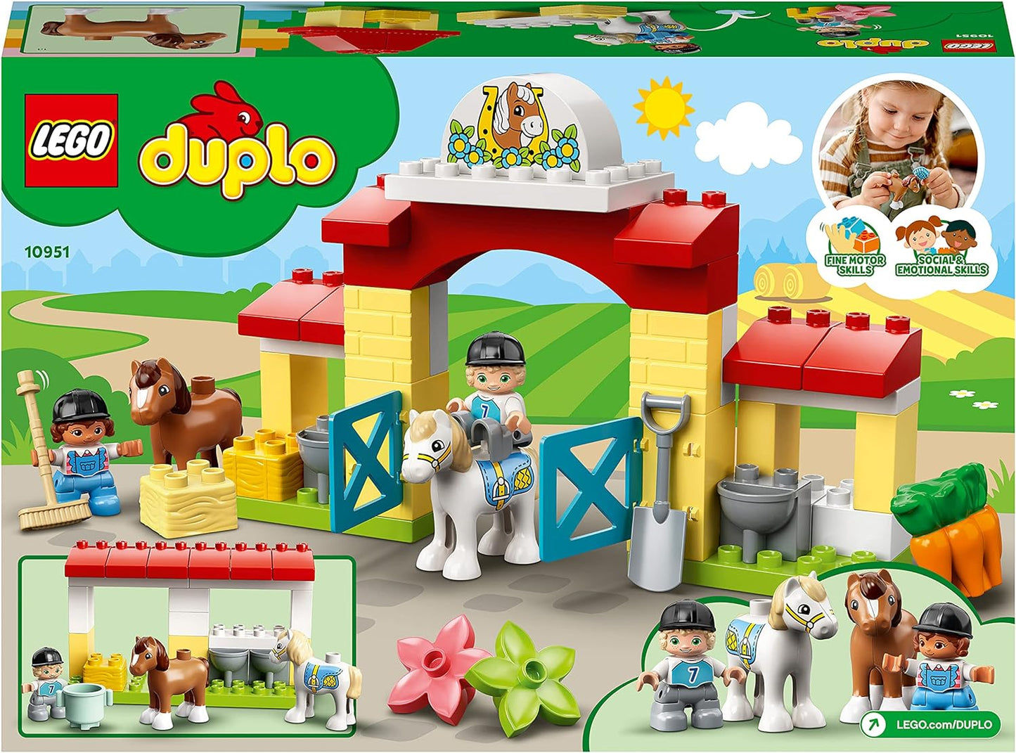 LEGO Duplo 10951 Horse Stable and Pony Care, Toddler Toy from 2 Years, Farm Play Set with Horse and Rider Figures