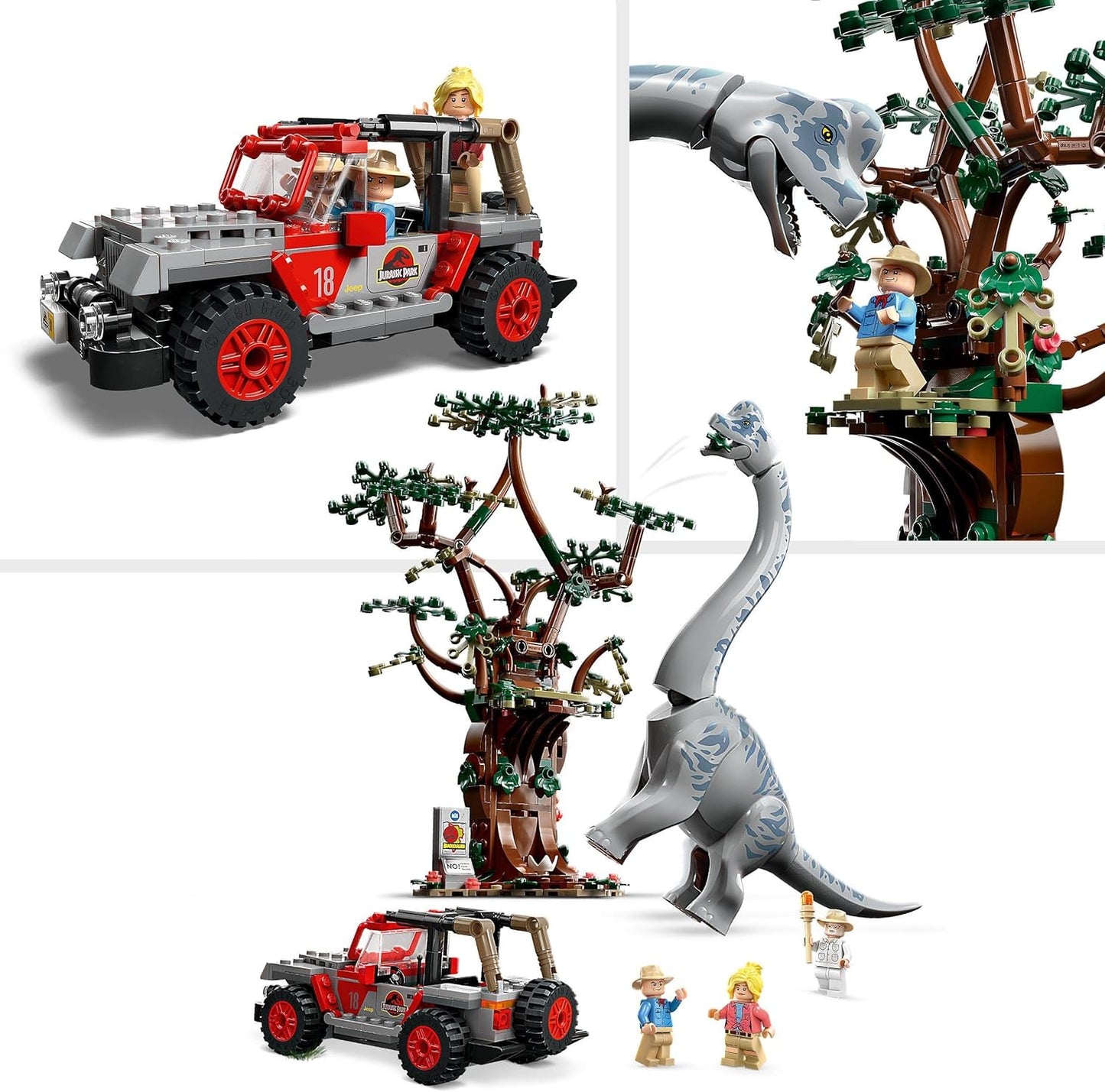 LEGO 76960 Jurassic Park Entdeckung des Brachiosaurus, Dinosaurier Spielzeug mit Figur und Jeep, Sammler-Set zum 30. Jubiläum, für Jungen und Mädchen