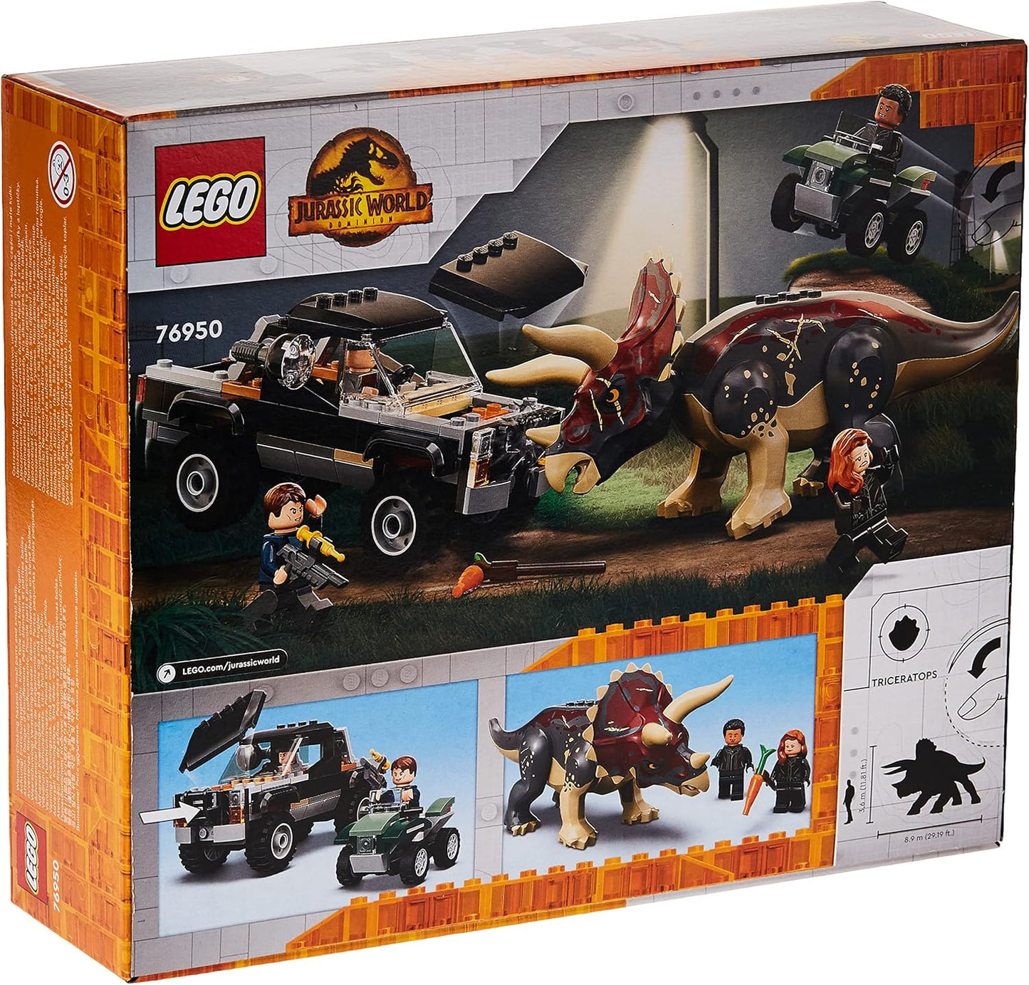 LEGO 76950 Jurassic World Triceratops Attack Pick-up Truck Ambush 210 Pieces