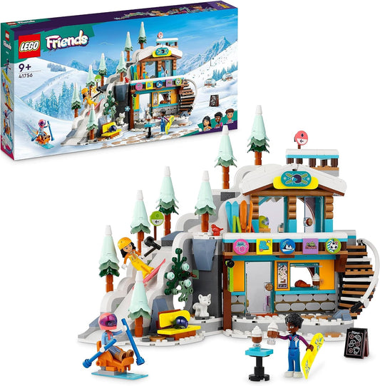 LEGO 41756 Friends Ski Slope and Cafe Winter Set with Liann Aron and Zac Mini Dolls and Fox Animal Figure, Toy for Girls, Boys and Kids, Creative