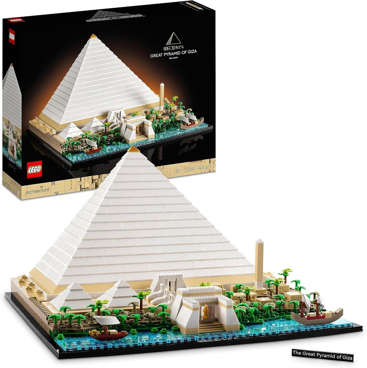 LEGO 21058 Architecture Cheops-Pyramide Bausatz zum Basteln als kreatives Hobby, Geschenkidee für Erwachsene, Männer, Frauen, Mutter, Vater, kreative Aktivität, Sammlung berühmter Sehenswürdigkeiten