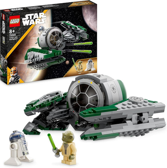 LEGO 75360 Star Wars Yoda’s Jedi Starfighter Building Toy, Clone Wars Vehicle Set with Master Yoda Minifigure, Lightsabre and Droid R2-D2 Figure