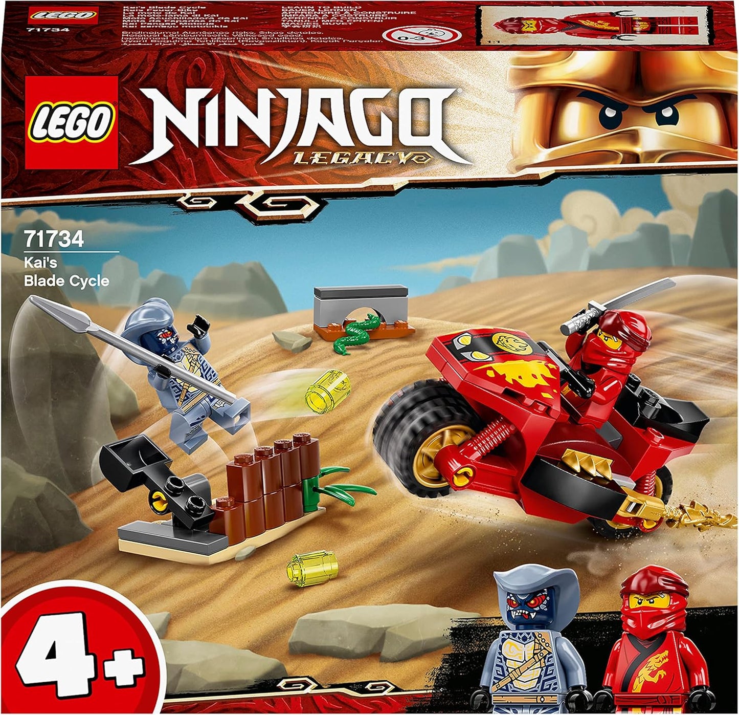 LEGO 71734 Ninjago Kais Fire Bike, Motorcycle Toy Set from 4 Years with Figures