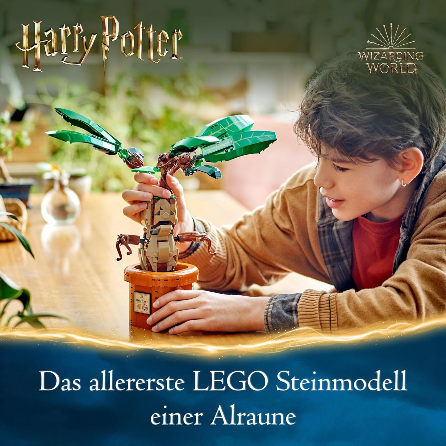 LEGO Harry Potter Magic Potion Plant, Mandrake Plant Toy with Pot, Magic Gift for Girls, Boys and All Fans Playset for Imaginative Kids, Home Decoration 76433