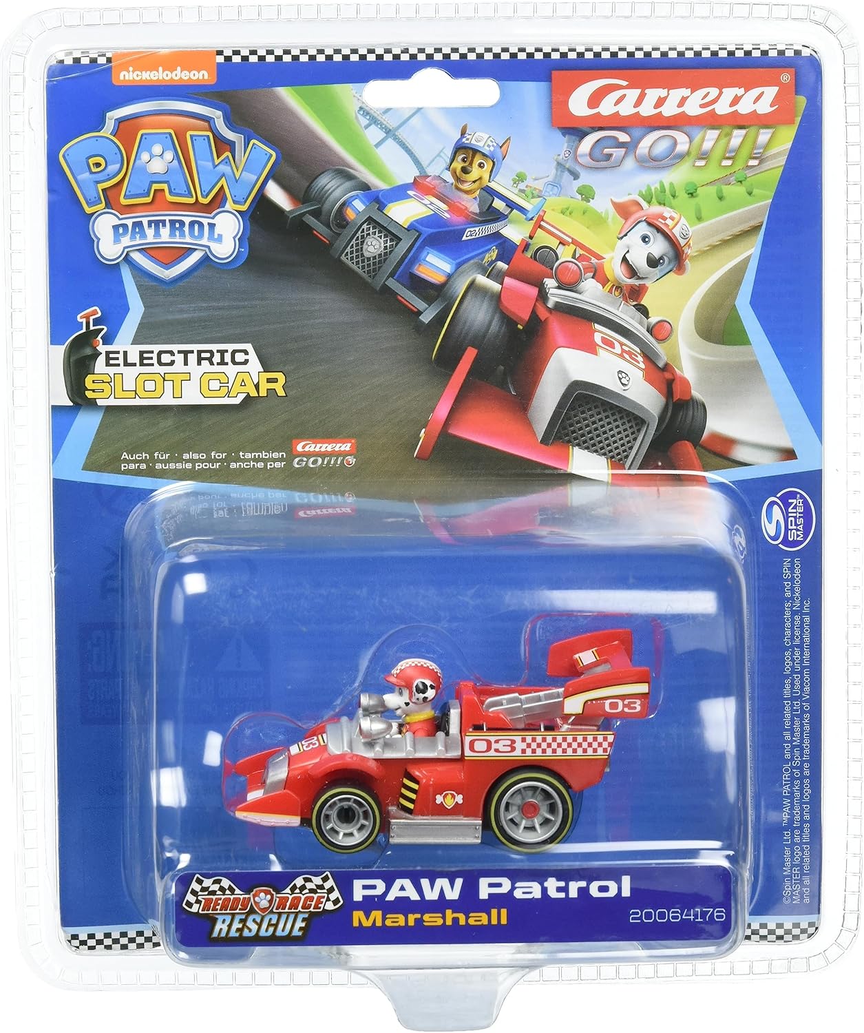 Carrera - 20064176 - Carrera GO!!! PAW Patrol RRR - Marshall I Racetracks and Licensed Slot Cars | Up to 2 Players | For Boys and Girls from 6 Years and Adults