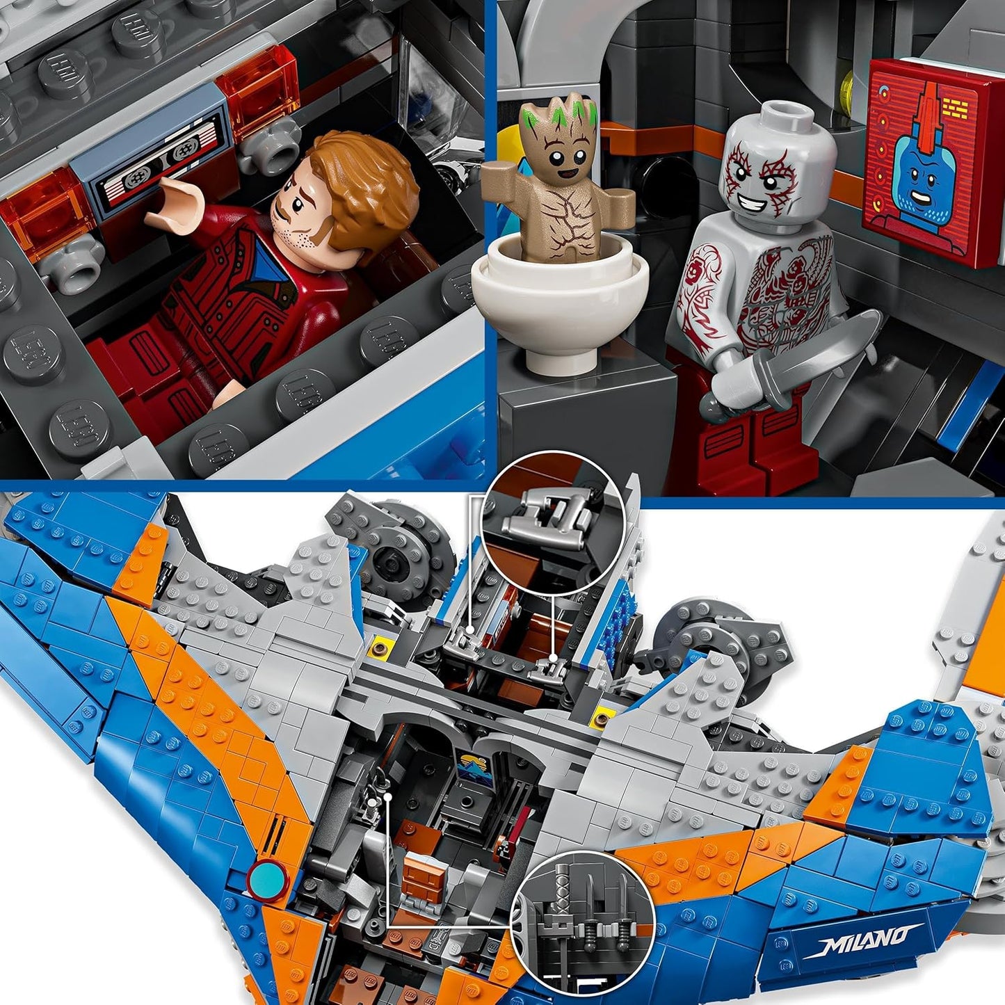 LEGO Marvel Guardians of The Galaxy: The Milano, Buildable Spaceship Model with 4 Superhero Mini Figures, Avengers Aviator for Space Adventure, Gift for Boys and Girls 76286