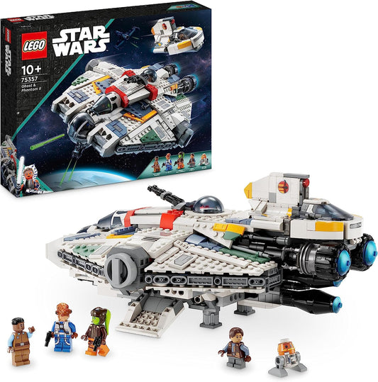 LEGO 75357 Star Wars Ghost & Phantom II Set of 2 Building Blocks Ahsoka Vehicles, Buildable Spaceship Toy with 5 Characters Including Jacen Syndulla and a Chopper Droid Figure