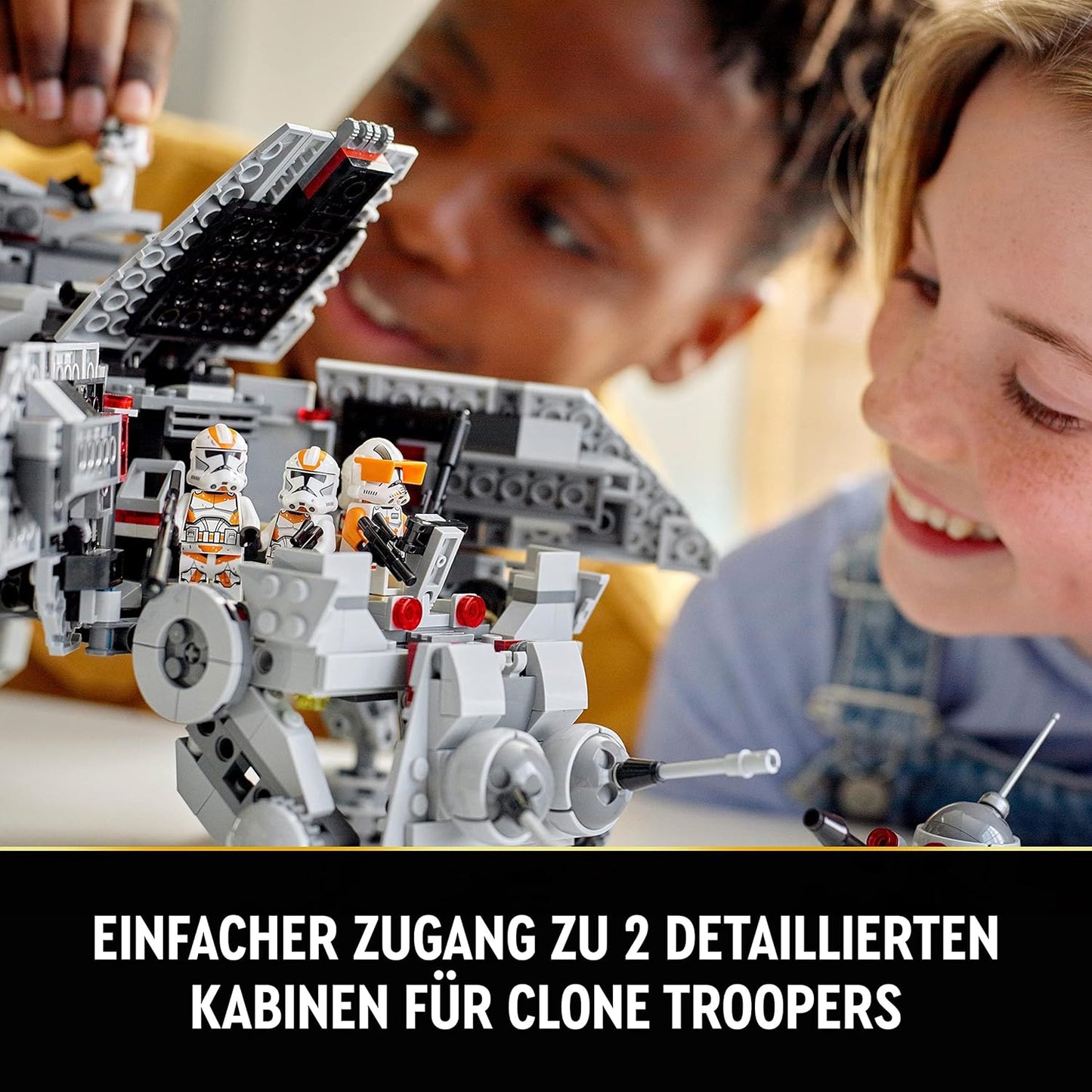 LEGO Star Wars at-TE Walker, Movable Toy Model Set with Mini Figures Including 3 Clone Soldiers, Battle Droids and Dwarf Spider Droids 75337