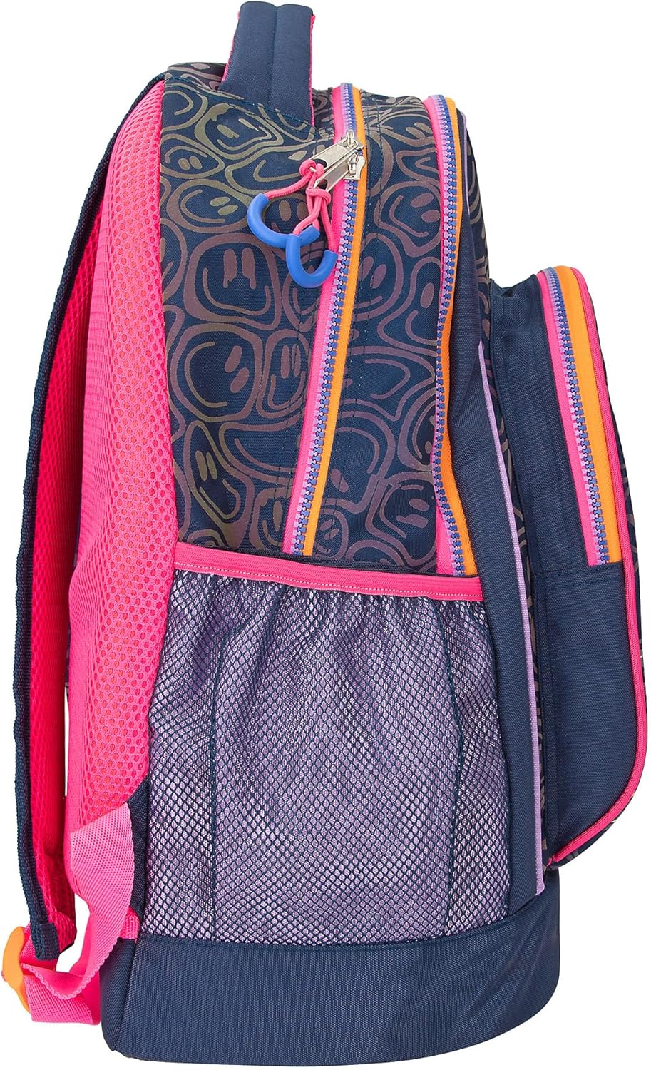 Depesche 12739 TOPModel Night Light School Backpack in Dark Blue with Model Motif, School Bag with Adjustable Straps and Pendant, multicoloured, Modern