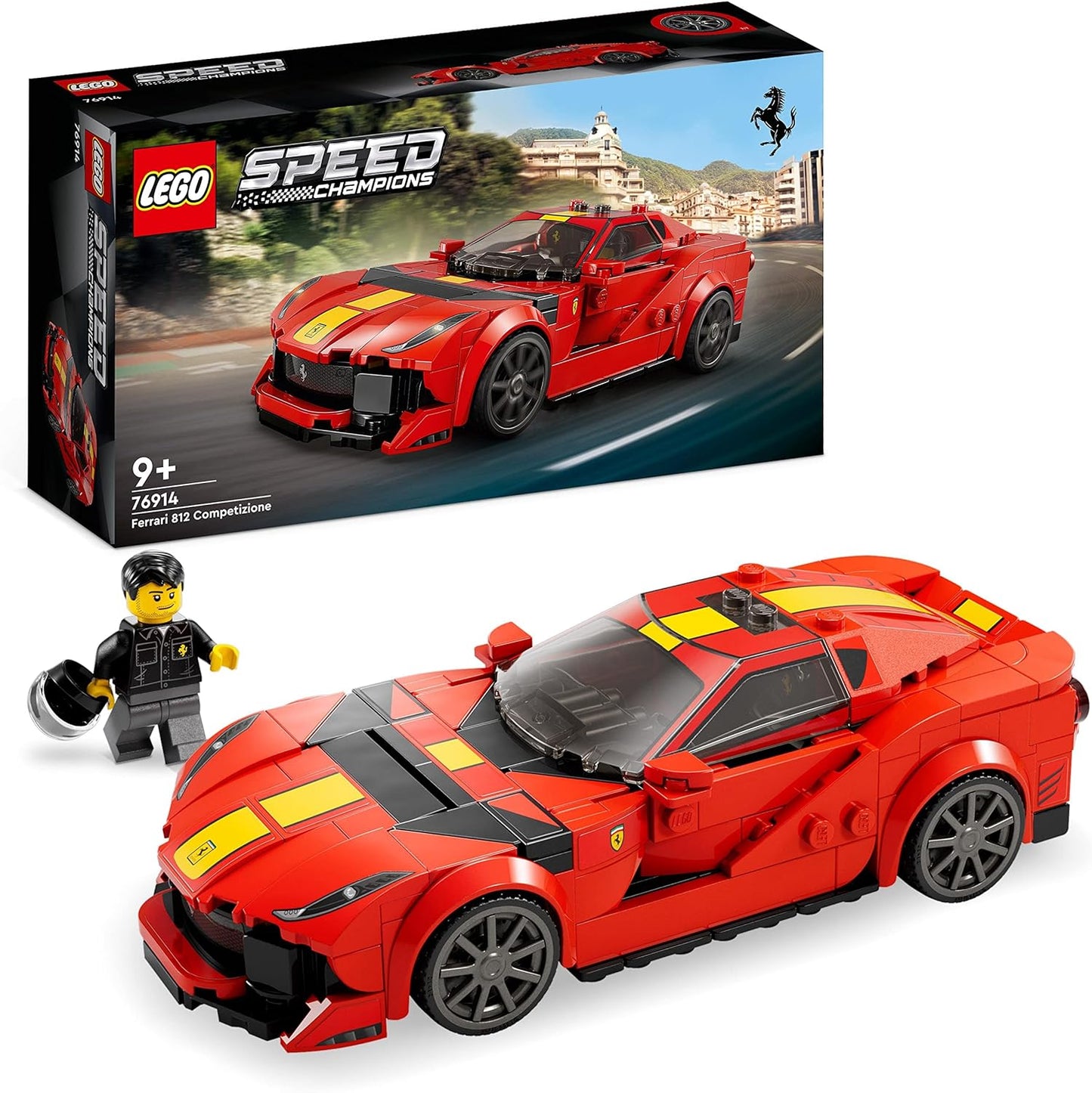 LEGO Speed Champions Ferrari 812 Competizione, Sports Car and Toy Model Kit, 2023 Series, Car Collectible Vehicle Set 76914