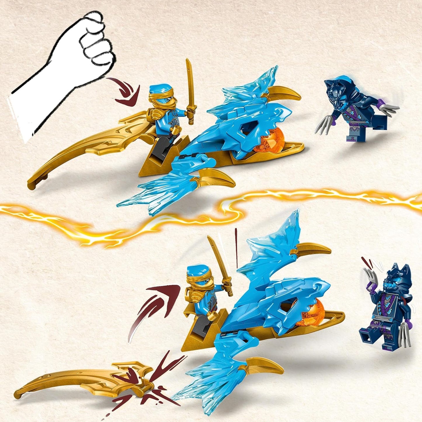 LEGO Ninjago Nyas Dragon Glider, Ninja Set with Dragon Toy and Figures Including NYA Mini Figure with Mini Katana, Small Gift for Boys and Girls from 6 Years 71802