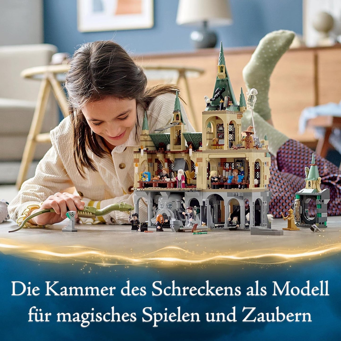 LEGO Harry Potter Hogwarts Chamber of Secrets Set, Castle Toy with Golden Voldemort Mini Figure, Basilisk Animal Figure and Iconic Rooms such as the Great Hall, Gift Idea for Children 76389