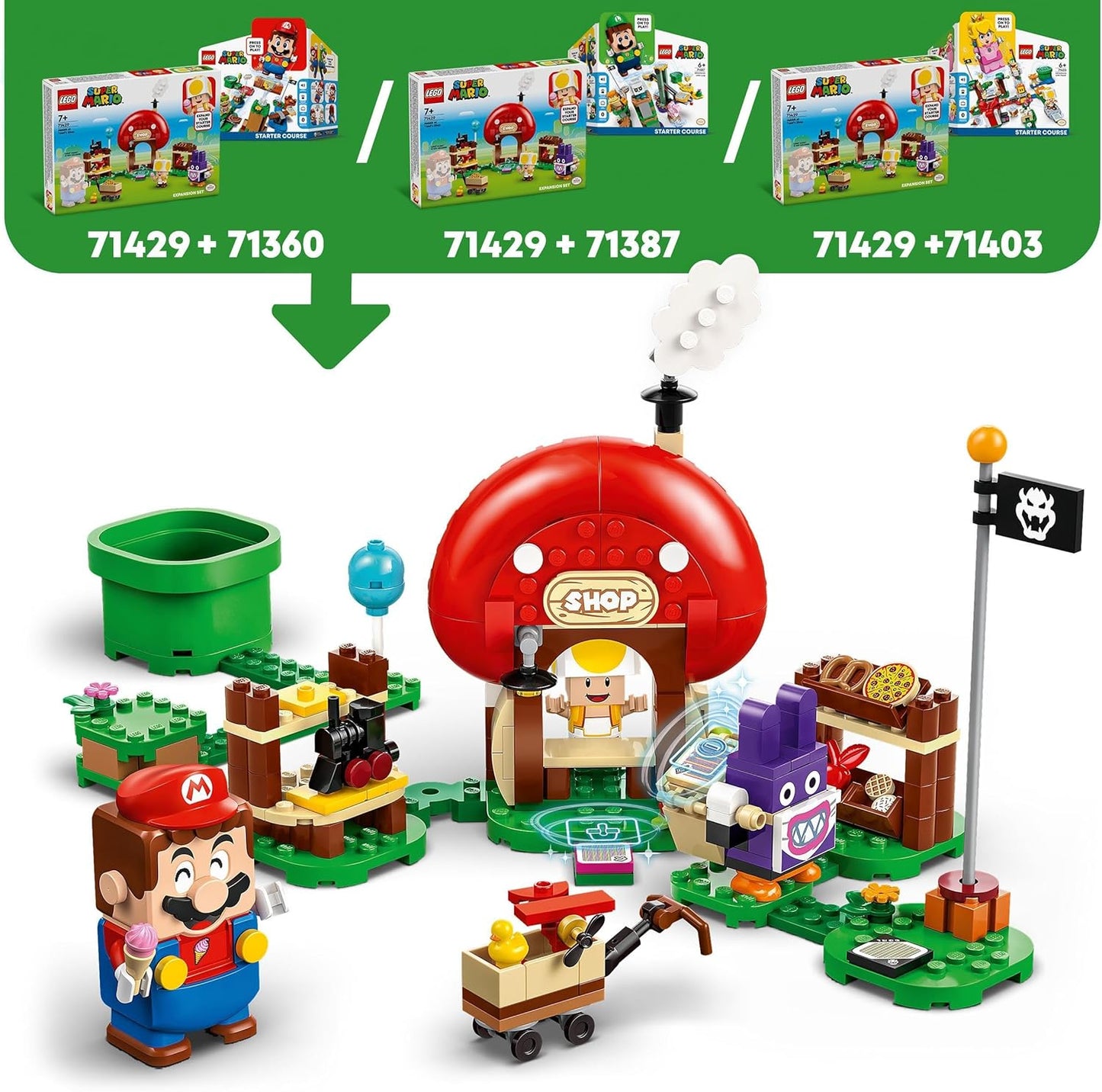 LEGO Super Mario Mopsie in Toads Shop - Expansion Set, Toy with 2 Figures to Build for Children, Fan Items, Collectable Set, Small Gift for Gamers, Boys and Girls, from 7 Years, 71429