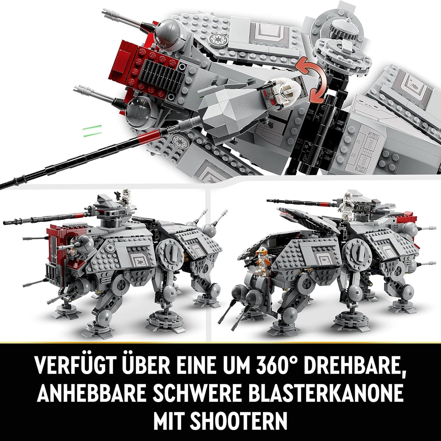 LEGO Star Wars at-TE Walker, Movable Toy Model Set with Mini Figures Including 3 Clone Soldiers, Battle Droids and Dwarf Spider Droids 75337