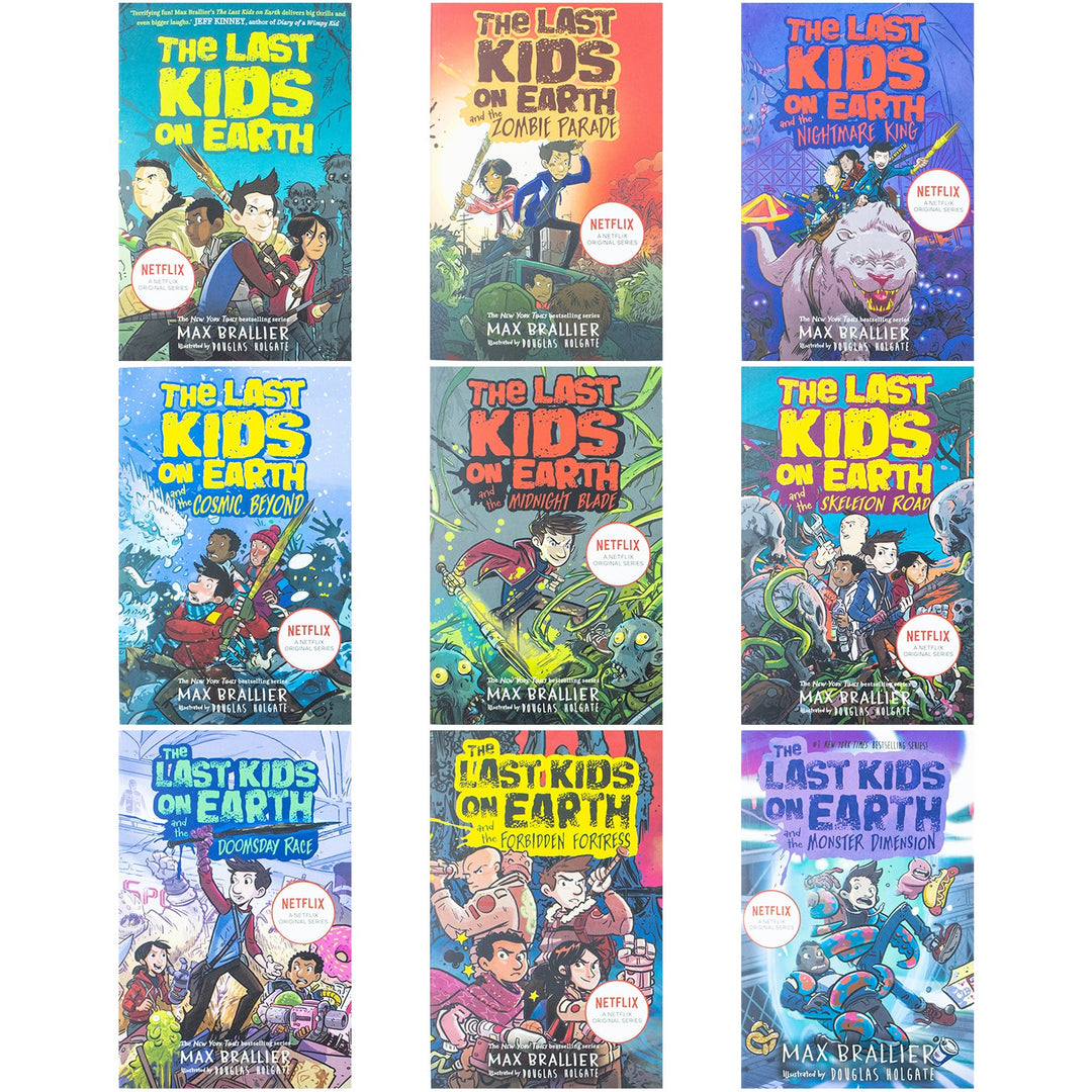 The Last Kids On Earth Series Books 1 - 9 Collection Set By Max Brallier(Last Kids On Earth, Zombie Parade, Nightmare King, Cosmic Beyond, Midnight Blade, Skeleton Road, Doomsday Race & More)