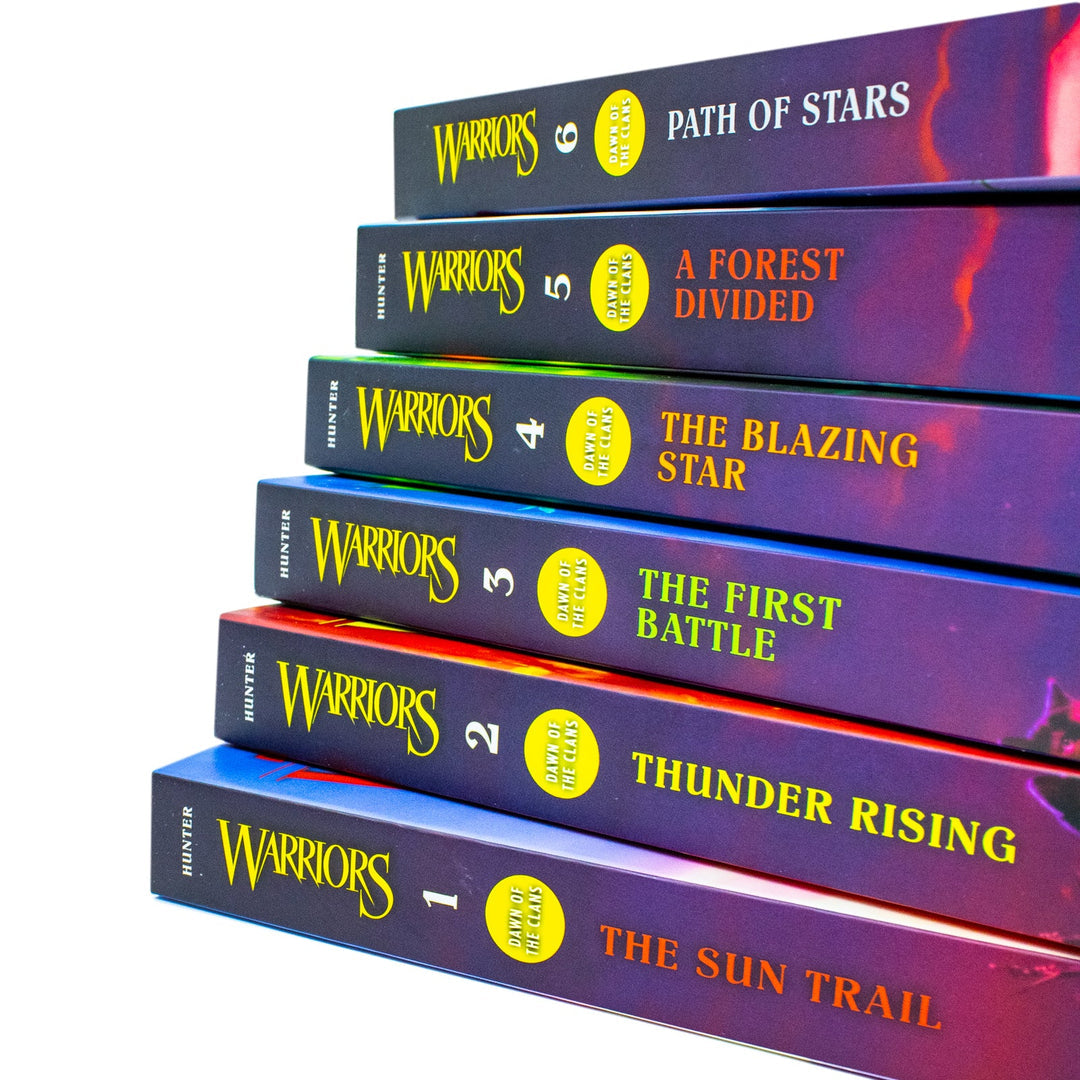 Warriors Cats Dawn of The Clans Prequel Book 1-6 Series 5 Collection Books by Erin Hunter (The Sun Trail, Thunder Rising, The First Battle, The Blazing Star, A Forest Divided &amp; Path of Stars)