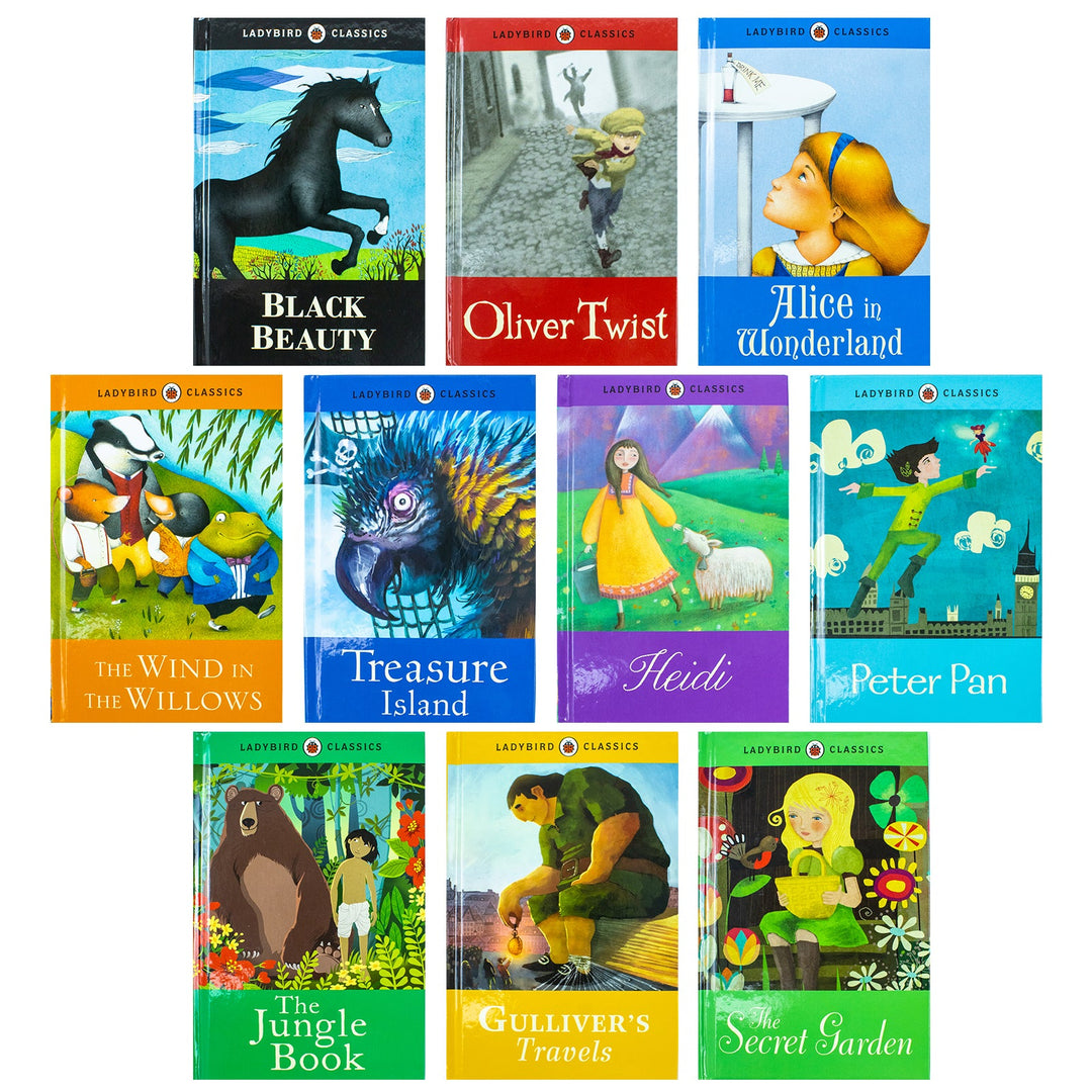 The Ultimate Children's Classic Collection 10 Books Set (The Secret Garden, Gulliver's Travels, The Jungle Book, Peter Pan, Black Beauty, Heidi, Treasure Island, Oliver Twist & More)