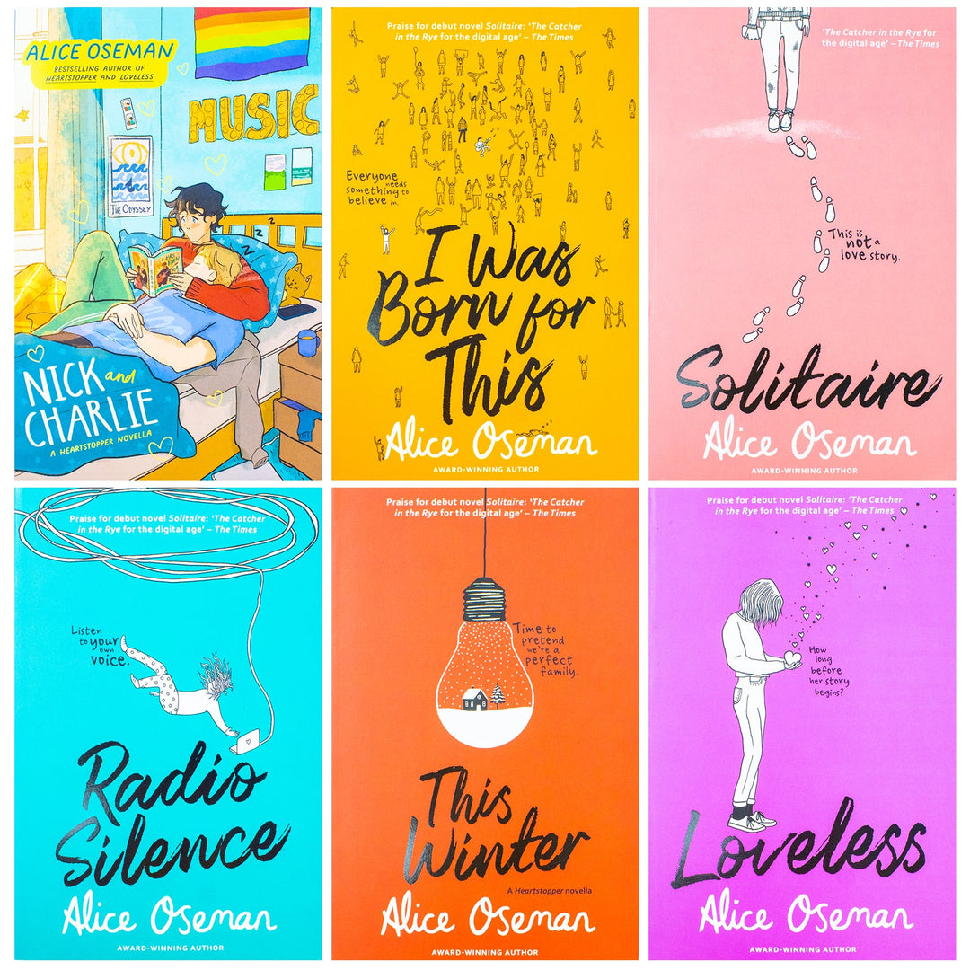 "Alice Oseman 6-Book Collection: Solitaire, Loveless, Radio Silence & More! Perfect for Ages 12+. Relatable, Emotional, Contemporary Fiction!"