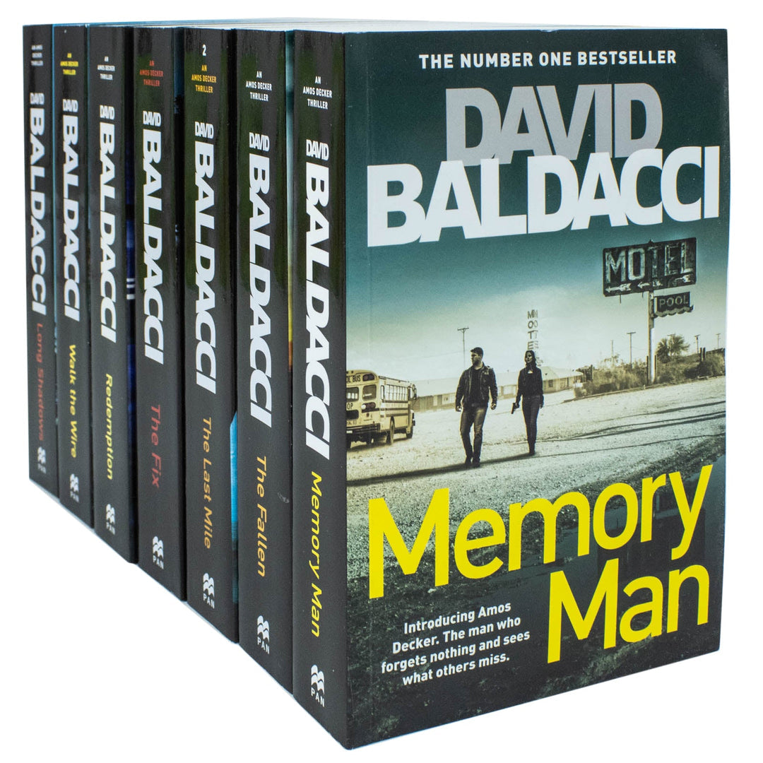 Amos Decker Series Books 1 - 7 Collection Set by David Baldacci (Memory Man, The Last Mile, The Fix, The Fallen, Redemption, Walk The Wire, Long Shadows)