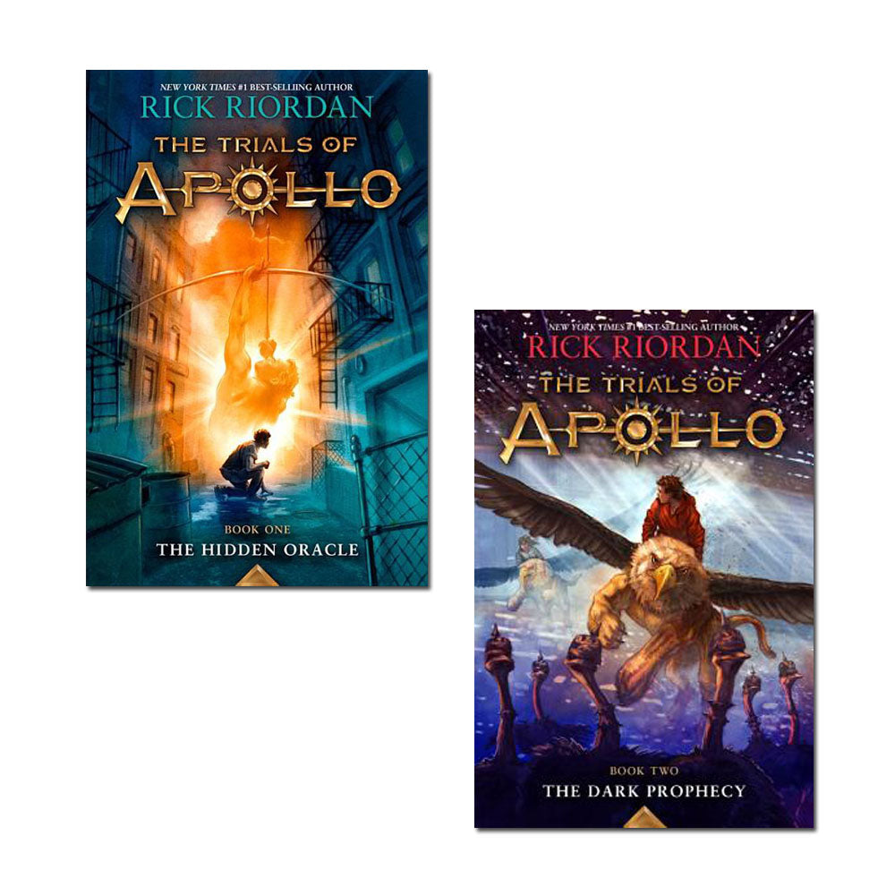 Rick Riordan The Trials of Apollo 2 Books Set Deluxe Cover, The Hidden Oracle, The Dark Prophecy