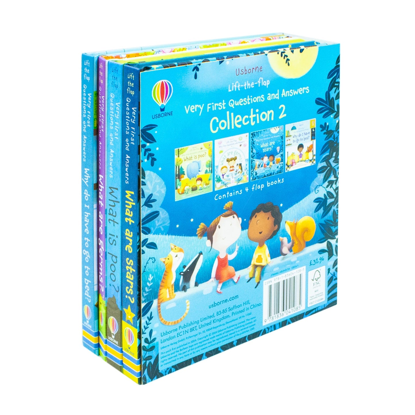 Usborne Lift-The-Flap Very First Questions and Answers Collection 2 - 4 Books set (Τι είναι τα αστέρια, τι είναι το poo, Τι είναι τα μικρόβια, Γιατί πρέπει να πάω για ύπνο)