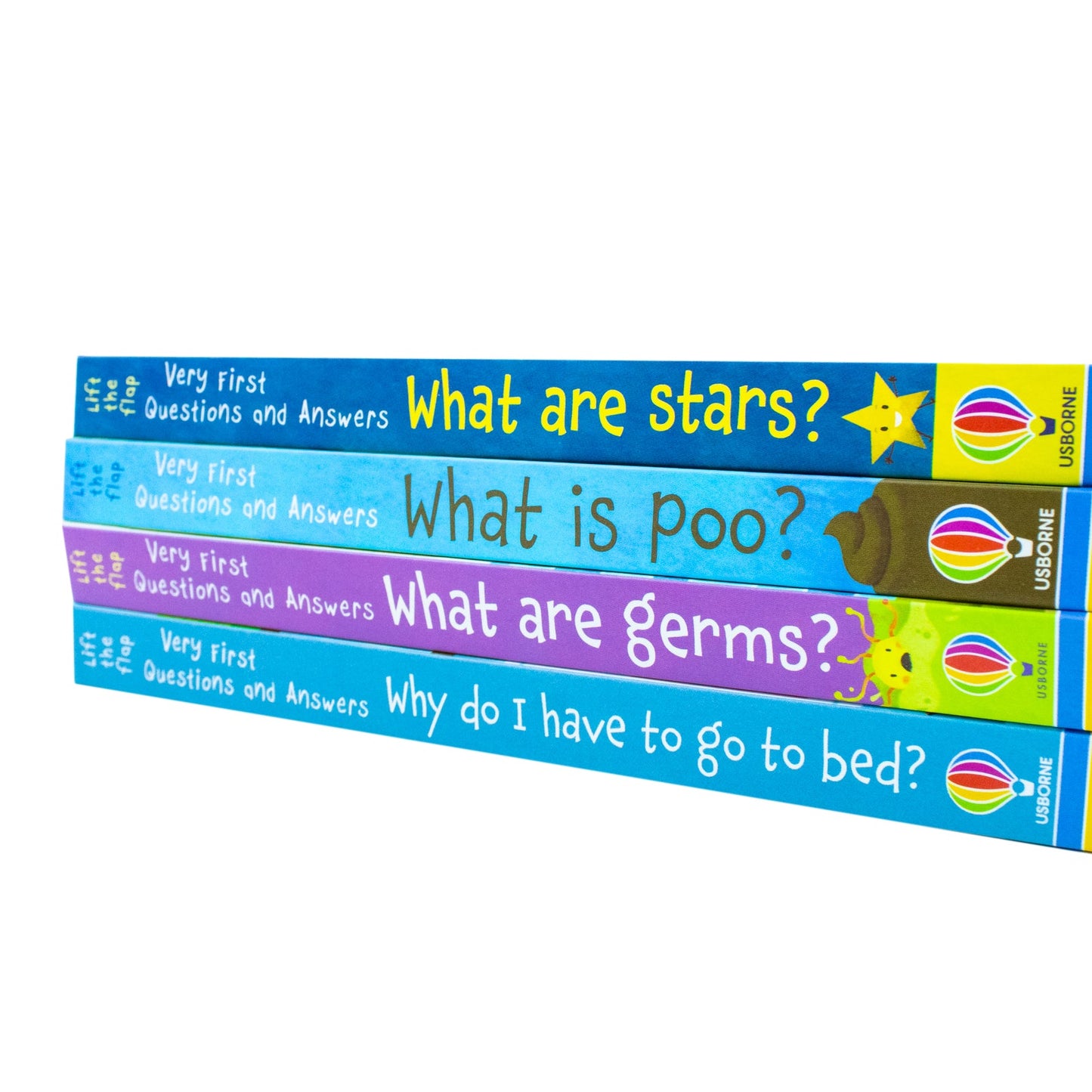 Usborne Lift-The-Flap Very First Questions and Answers Collection 2 - 4 Books set (Τι είναι τα αστέρια, τι είναι το poo, Τι είναι τα μικρόβια, Γιατί πρέπει να πάω για ύπνο)