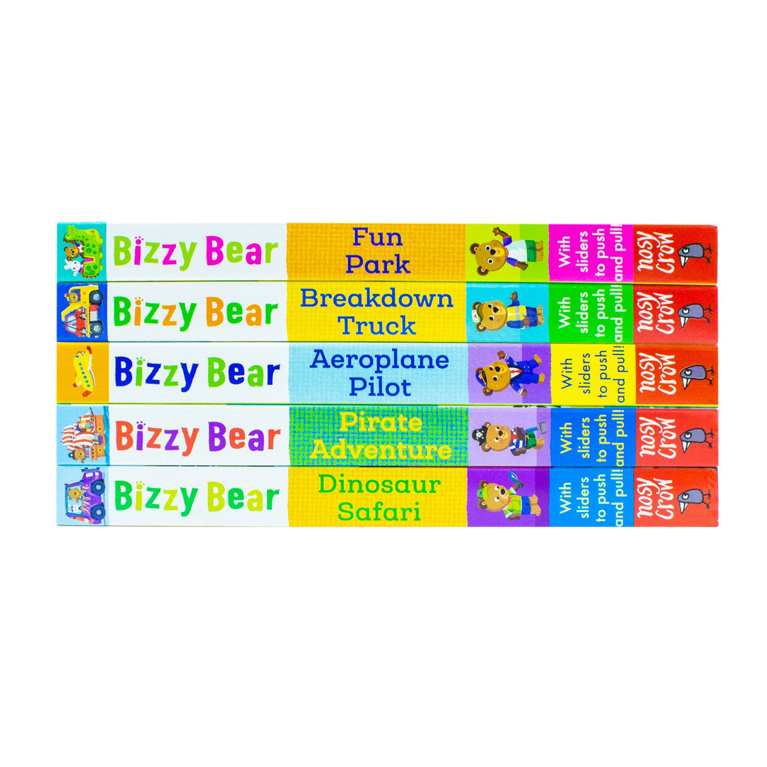 Bizzy Bear Series 5 Books Collection Bundle Set By Benji Davies [Fun Park, Breakdown Truck, Aeroplane Pilot, Pirate Adventure, Dinosaur Safari