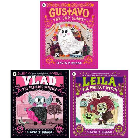 The World of Gustavo Series By Flavia Z. Drago 3 Books Collection Set (Gustavo-the Shy Ghost, Leila-the Perfect Witch & Vlad-the Fabulous Vampire