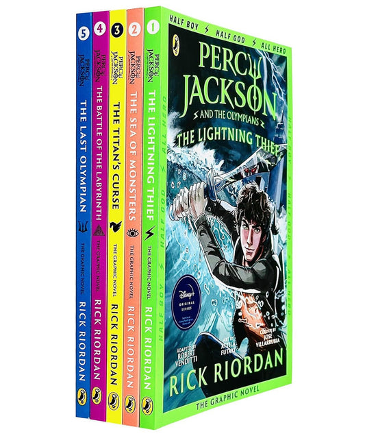 Percy Jackson Graphic Novels 5 Books Collection Set by Rick Riordon, The Lightning Thief...