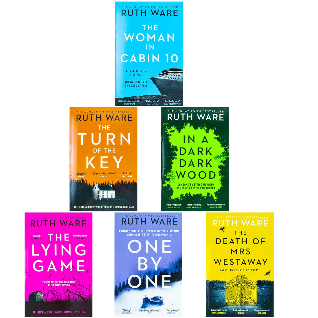 Ruth Ware Collection 6 Books Set (The Turn of the Key, The Woman in Cabin 10, In a Dark Dark Wood, One by One, The Death of Mrs Westaway, The Lying Game)