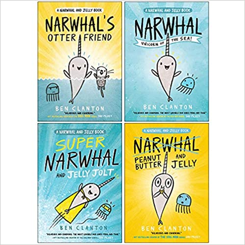 Narwhal and Jelly Series 4 Books Set Collection By Ben Clanton