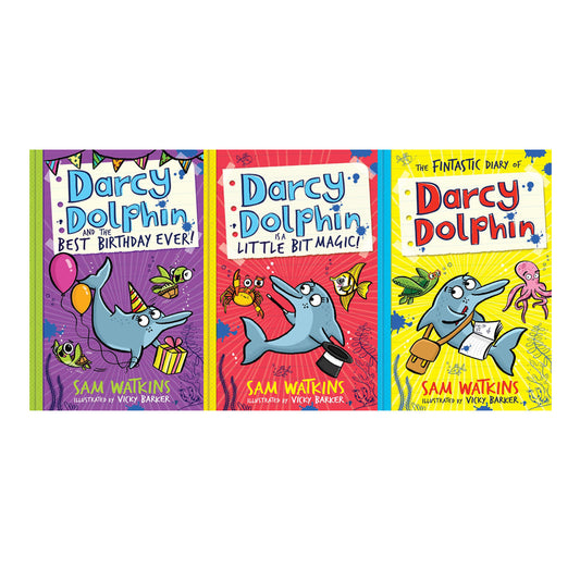 Sam Watkins Darcy Dolphin 3 Books Set Best Birthday Ever, Fintastic Diary