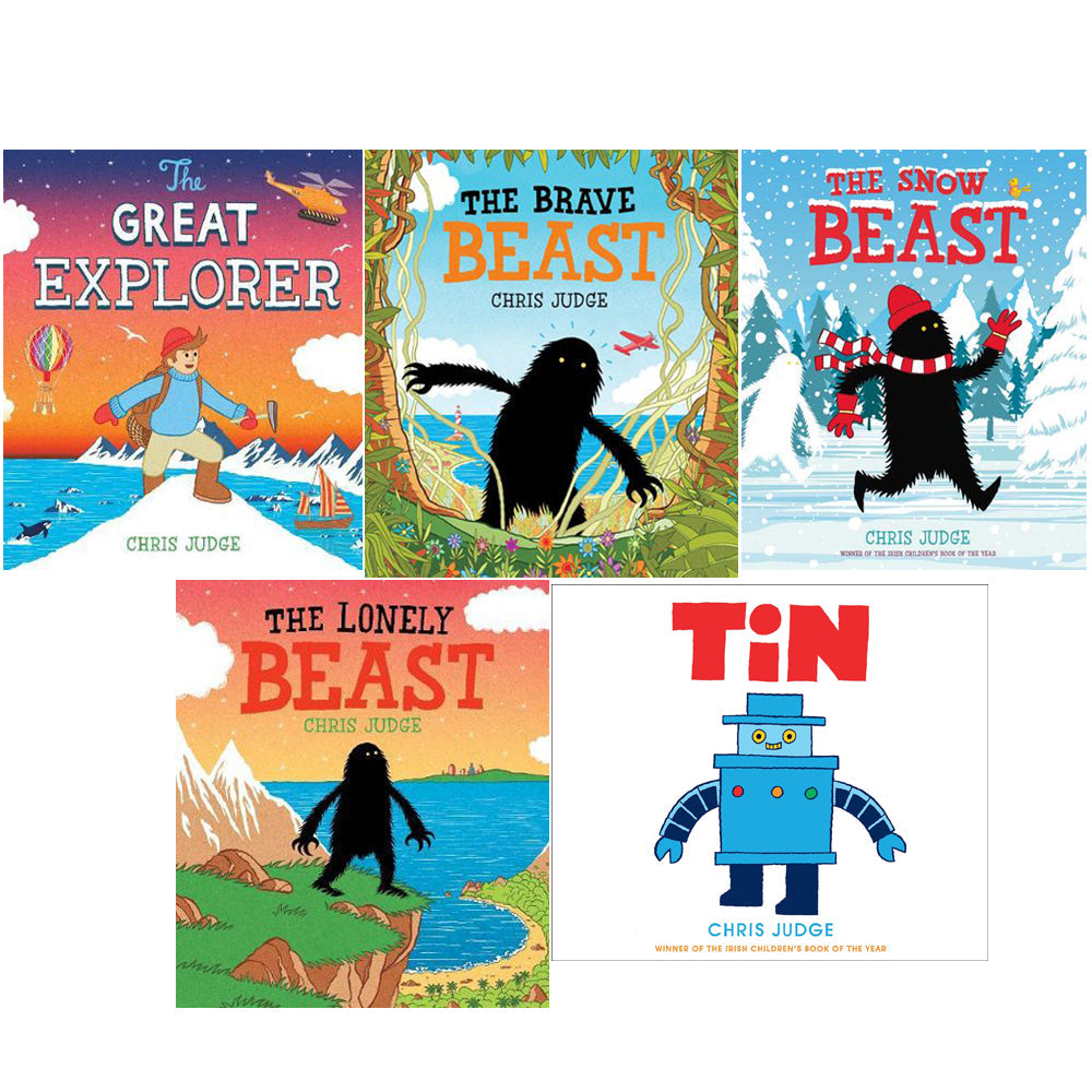 Chris Judge 5 Picture Flat Books Collection Set Brave Beast, Explorer, Snow, Tin