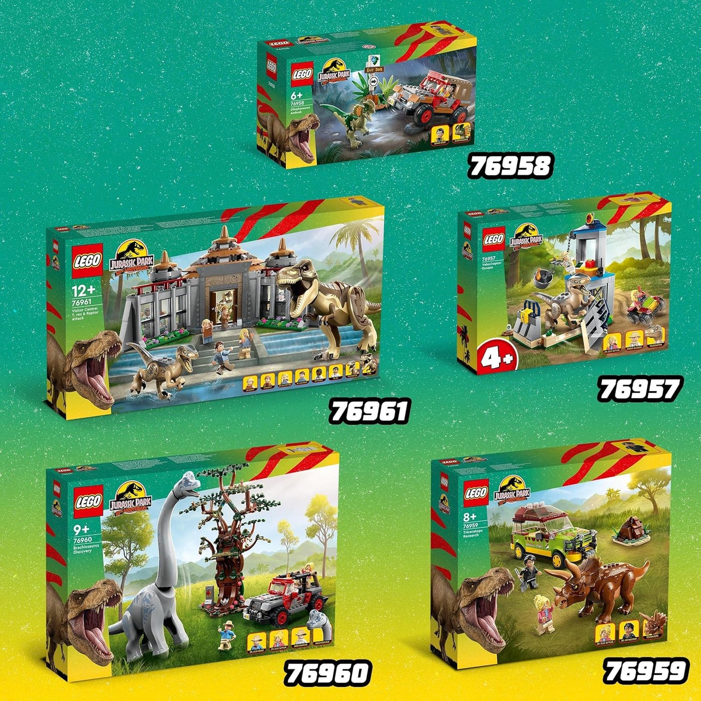 LEGO 76960 Jurassic Park Entdeckung des Brachiosaurus, Dinosaurier Spielzeug mit Figur und Jeep, Sammler-Set zum 30. Jubiläum, für Jungen und Mädchen