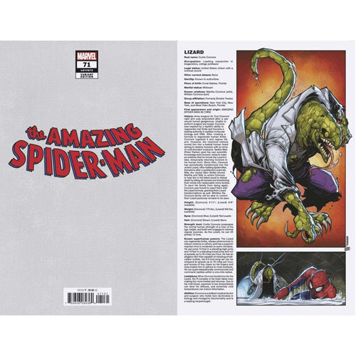 Amazing Spider-man #71 Handbook Variant: Sinister War