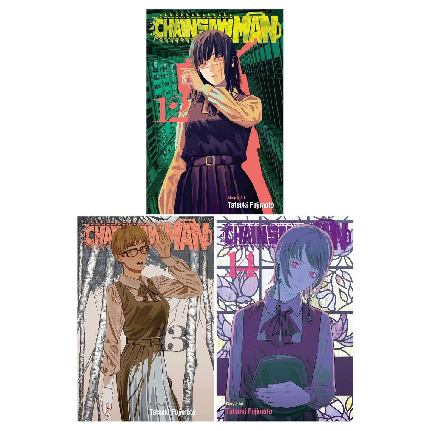 Chainsaw Man 3 Books Collection Set by Tatsuki Fujimoto (Vol. 12, 13, 14)