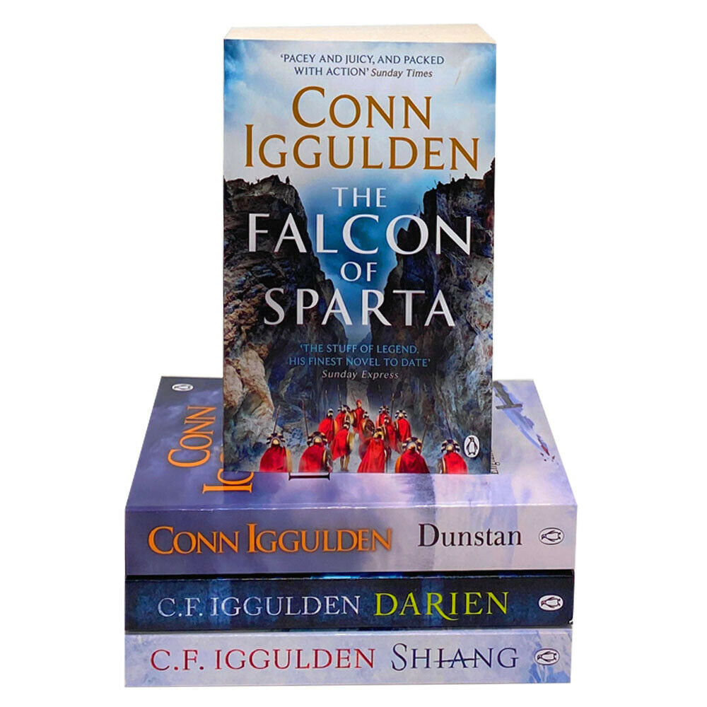 Conn Iggulden Series 4 Books Collection Set - Darien, Shiang, The Falcon of Sparta, Dunstan