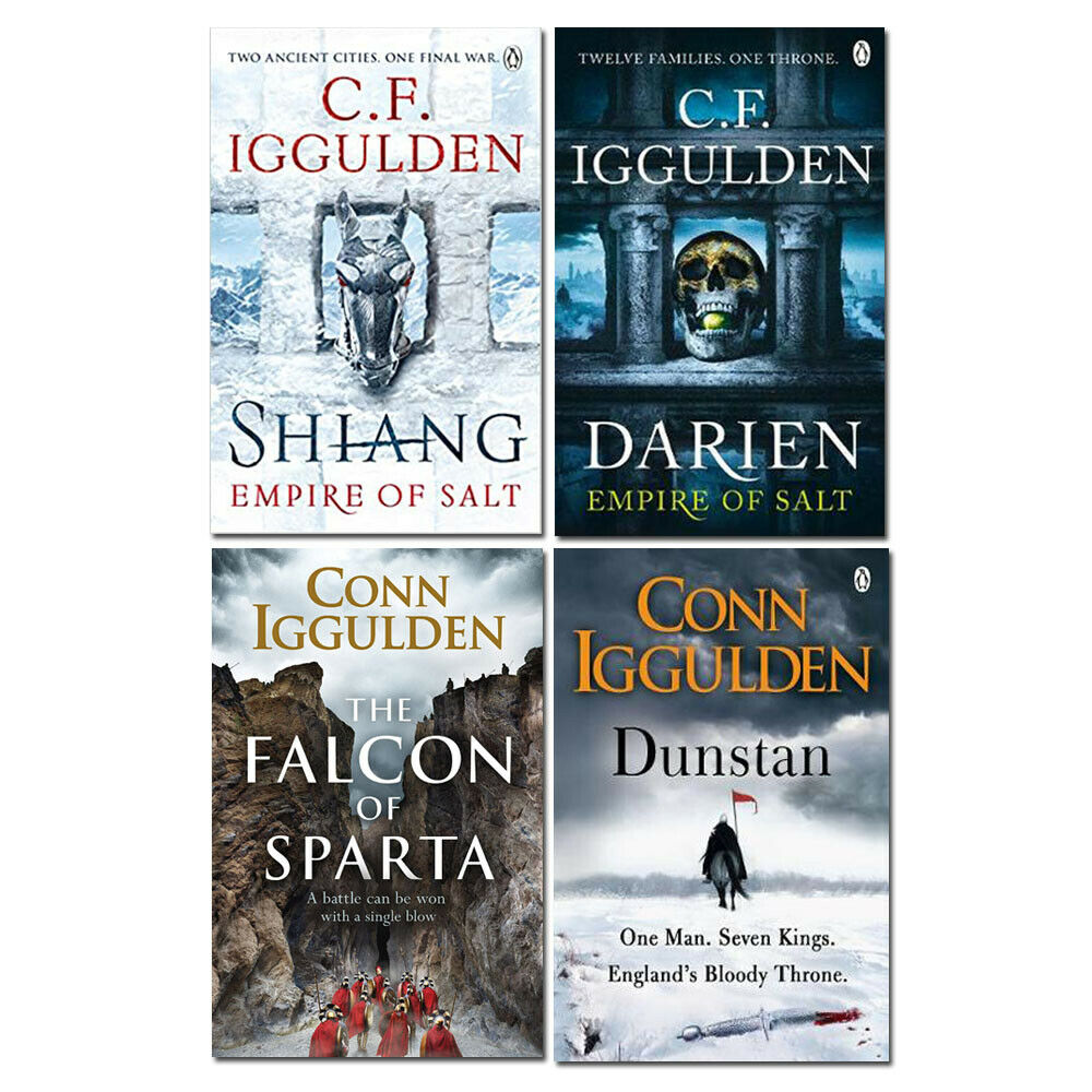 Conn Iggulden Series 4 Books Collection Set - Darien, Shiang, The Falcon of Sparta, Dunstan