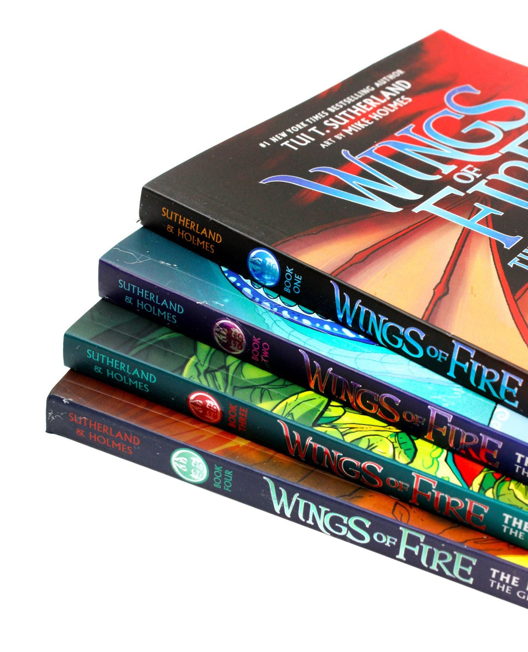 Wings of Fire Graphic Novels Paperback Box Set By Tui T. Sutherland (The Dragonet Prophecy, The Lost Heir, The Hidden Kingdom and The Dark Secret):