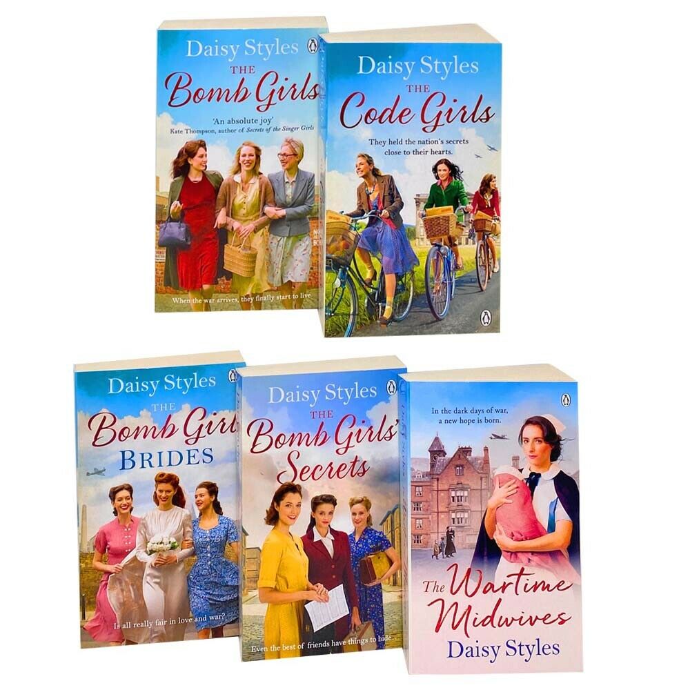 Daisy Styles 5 Books Set Collection Bomb Girls, The Code Girls, Wartime Midwives